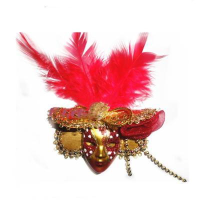 China Environmental PP& PVC Material Fashion Cool Purple Feather Mini Masquerade Magnet Mask for sale