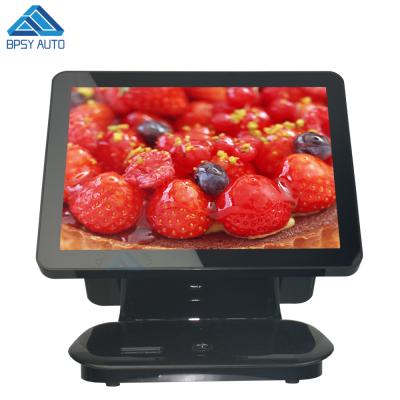 China Low Cost Dual Monitor POS Terminal 15 Inch All In One Windows 10 Cash Register With 15 Touch Screen 4:3 Inch Screen Square for sale