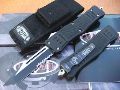 China Microtech knife A161 single blade half serrated for sale