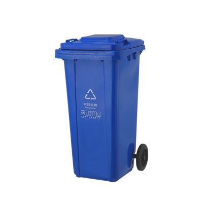 China Factery Sustainable Prices Outdoor Plastic Waste Bin 100L Trash Storage Garbage Bins With Wheels for sale