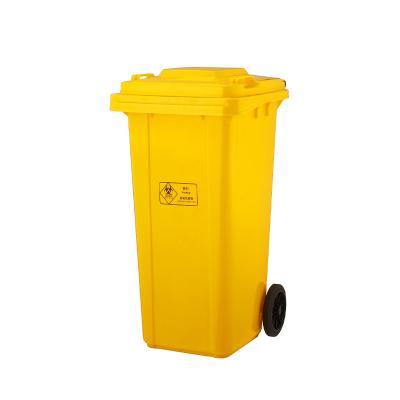 China 120L Hotel Park Sustainable Outdoor Mall Food Waste Bins Garbage Bin Garbage Bins With Wheels for sale