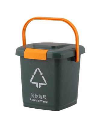 China Green Types Small Size Maker Kitchen Sanitary Compost Bin Swing Lid Viable Plastic Waste Bin for sale