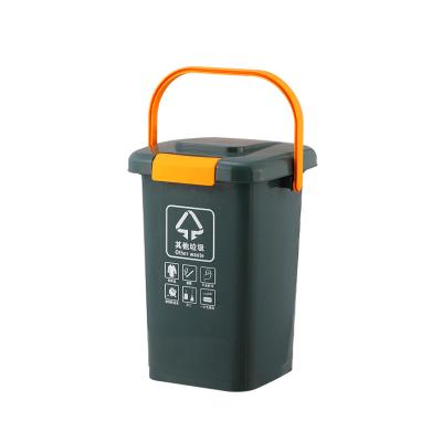 China 10L Mini Garbage Sorting Bin Plastic Viable Handheld Storage Waste Recycle Bins Waste Bin for sale