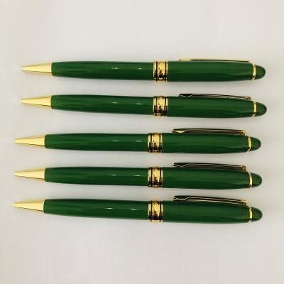 China Custom Pen Hot Sales China Manufacture Professional Luxury Green Metallic Bullet Point Pen Ball Pen With Logo Pen for sale