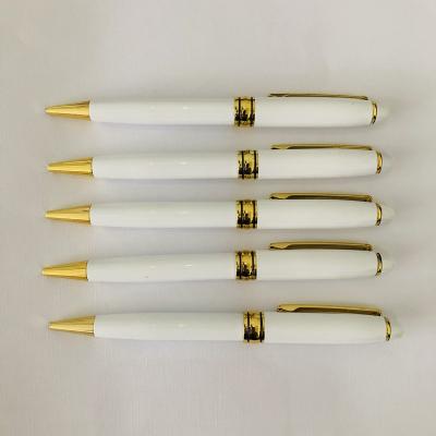 China Luxury high quality twist metal ballpoint pen with gold holders engrave logo custom name for gift advertising promotion for sale