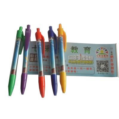 China Promotional Hot Sales Pen Cheap Rolling Paper Banner Plastic Ball Pen Flag Pen With Logo Printed With Message Flag Paper for sale