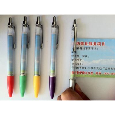 China Hot Sales Double-sided Printing Calendar Flag Banner Advertising Promotional Pen Transparent Ballpoint Pen Plastic ballpen for sale