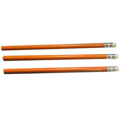 China Promotional Gift Pen Cheap Wooden Orange Pencil With White Eraser Custom Logo Printed for sale