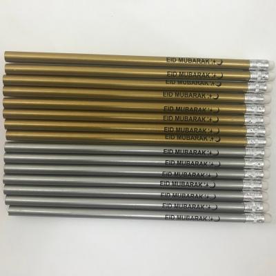 China office & School Pen Top Selling Custom Gold Silver Promotional Cheap Standard Pencil With Logo For School Company for sale