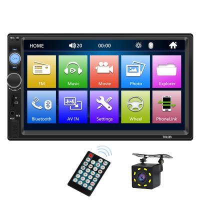 China 7inch 2din Touch Screen Car Radio Stereo MP5 Player with AUX Link Din Car Stereo. BT FM USB Dual SD Mirror Camera With Rear Camera for sale