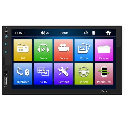 China Full din 7inch capacitive touch screen car stereo video radio mp5 2 with AUX link. BT FM USB SD Mirror for sale