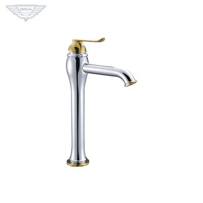 China Contemporary Shiny Gold Plated Bathroom Sink Faucet Mixer for sale