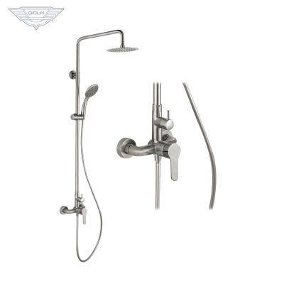 China With Sliding Bar Bathroom 304 Stainless Steel Ceiling Modern Muslim Toilet Rain Shower Set for sale