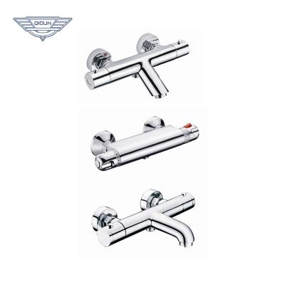 중국 Without Slide Bar Cheap Bathroom Thermostat Shower Cartridge Valve Thermostatic Tub Bath Mixer Faucet Set 판매용