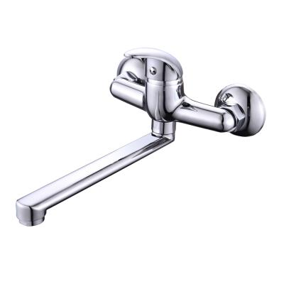 China Without Slide Bar Bathroom Wall Mounted Tub Faucet Hot Cold Bathtub Mixer for sale