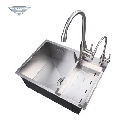 China With Undermount 304 One Faucet Stainless Steel Single Bowl Water Kitchen Sink With Faucet Faucet for sale