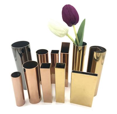 China China Decorative Black Gold Rose Gold Polishing Stainless Steel Pipes Tubes for sale