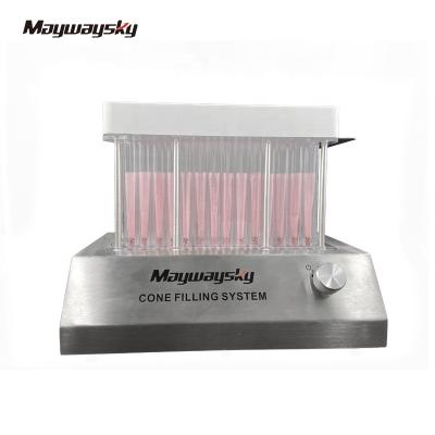 China Maywaysky 100pcs High Precision Level King Size Cone Filling Knockbox Machine Pre Roll Machine Stainless Steel Electric Vibration for sale