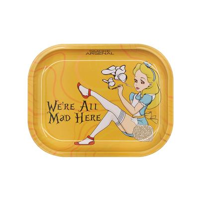 China Customize Pattern Maywaysky Metal Tobacco Small Size Rolling Tray Graphic Art Designed OEM Pattern Smoking Accessories for sale