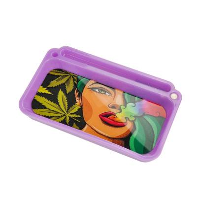 China Art Designed Rolling Tray With USB Cigarette Tray For Tobacco Maywaysky Plastic Luminous Graphics LED Rolling Filling Smoking Tools for sale