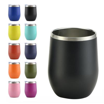 China Hot sale American style 350ml mugs and double wall tumblers egg shape 12oz wine tumblers stainless steel vacuuml flask for sale