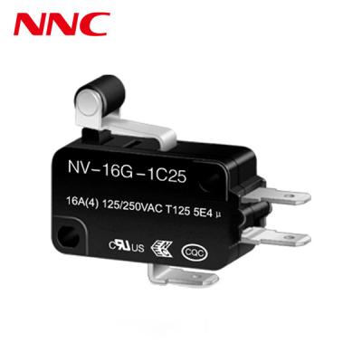 China UL ENEC Approval Automatic Micro Lever 16A 125V/250V Roller Hinge Short Switch NV-16G-1C25 Electronics NNC Hot Selling Products for sale