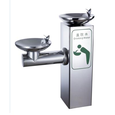 China Hotel Garden Double Basin Stainless Steel Outdoor Drinking Station Water Dispenser With Cold Water Water for sale