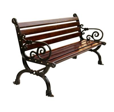 China High Quality Modern Cast Iron Solid Wood Chair Seat Park Garden Terrace Outdoor Wooden Bench for sale