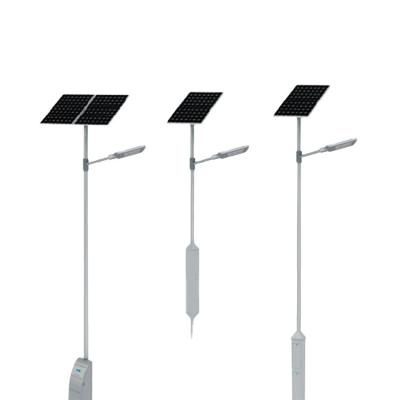 China ROAD led road 80w 120 aluminum alloy 120lm/w outdoor waterproof solar battery IP65 9m light gray street lights gel poles 70 -35 - +65 for sale