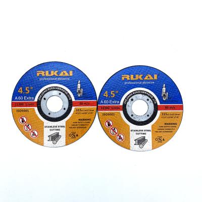 China High Efficiency RuKai 4.5 Inch Metal Grinding Wheel Abrasive Cut Wheel For Steel for sale