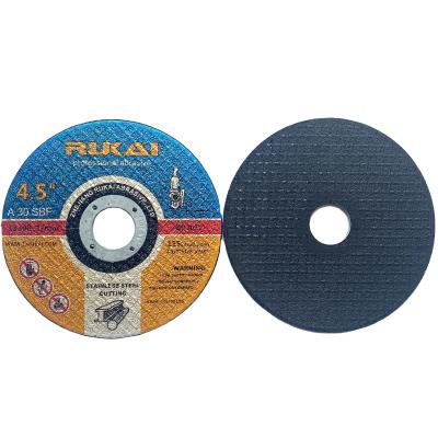 China Cutting Steel RuKai 115*1.0*22mm 4.5 Inch INOX Abrasive Cutting Disc Cut Off Wheel for sale