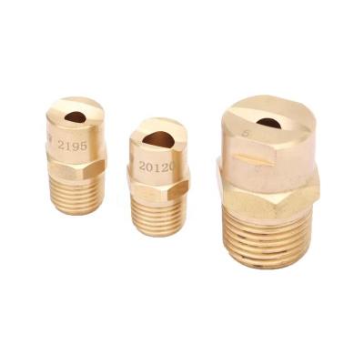 China Brass one piece  Flat fan water spray nozzles for air washing brass industrial water spray nozzles for sale