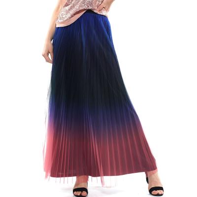 China Anti-static Summer Autumn Female Casual Womens Maxi Long A Line Black Pleated Loose Uniform Skirt 2022 New Design For Women for sale