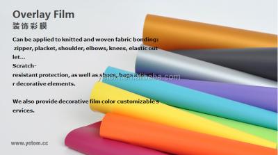 China Decoration solid color cover film for fabric bonding for sale