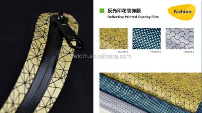 China Decoration Reflective Pattern Devorative Coated Film For Garment Binding And Seamless Pocket for sale