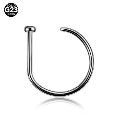 China fashion & Beautiful G23 Titanium Nose Ring Special Design Segment Nose Studs Nostril Piercing Body Jewelry for sale