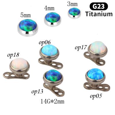 China Super Cool Solid G23 Titanium Micro Dermal Anchor With Opal Surface Implant Body Jewelry Skin Drivers Piercing Charming Gorgeous for sale