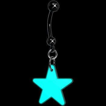 China Navel Belly Ring Body Jewelry Piercing Star Glow in the Dark Ring Body Belly Jewelry Piercing Rings in Black Bars for sale