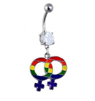 China Free Hiphop Navel Rings Body Piercing Jewelry Dangles With Double Steel Key Chains for sale