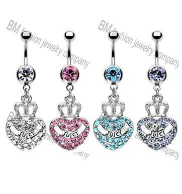 China Punk Dangle Diamond Belly Piercing Navel Rings Indian Body Jewelry for sale