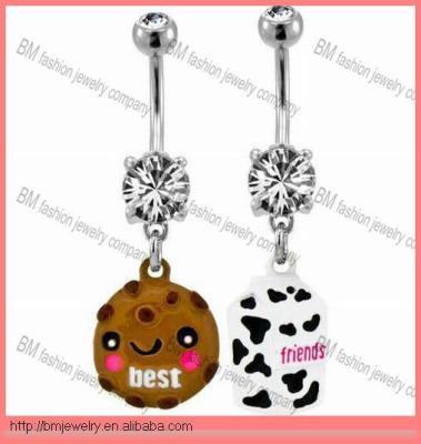 China Fashion Best Friend Belly Button Belly Ring Body Elegant Cartoon Fashion Charm Piercing Jewelry for sale