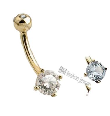 China New Fashion Gold Punk Belly Piercing Jewelry With Shiny Crystal Stone Body Jewelry for sale