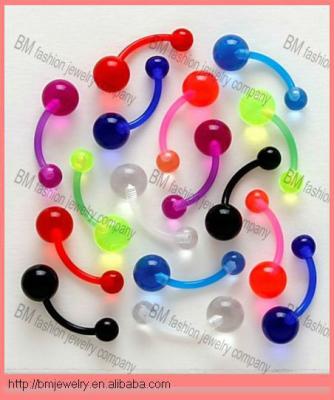 China Fashion Charming Elegant Fashion Flexible Transparent Plastic Belly Rings Body Piercing Jewelry for sale