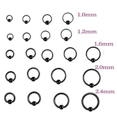 China Popular Fashion Ball Closure Ring Labret Piercing 316L Black Anodized Body Jewelry for sale