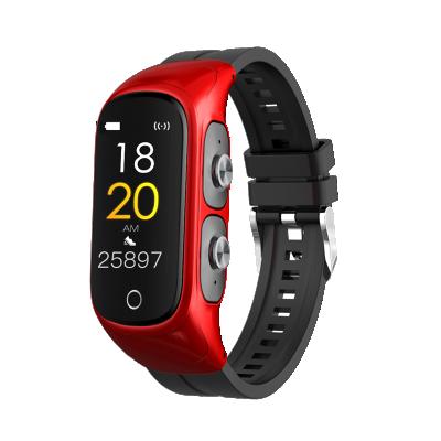 China New single touch screen n8 smart watch with dual BT earphones blood pressure heart rate N8 smartwatch for sale