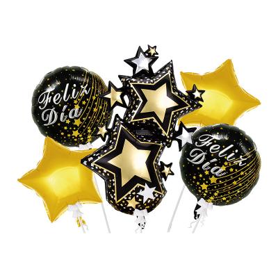 China HAPPY BIRTHDAY New Year Background Wall Decoration Happy New Year Party Hat Film Foil Balloon Set for sale