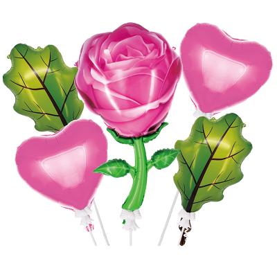 China I LOVE YOU Valentine's Day Rose Model Aluminum Film Balloon Set Butterfly Balloon Valentine's Day Layout for sale