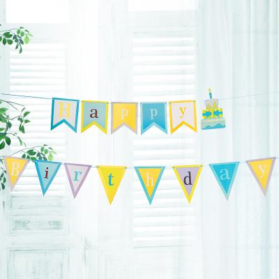 China Hot Selling Eco-friendly Materials Birthday Party Decoration Supplies Letter Banner HAPPY BIRTHDAY Hot Stamping Paper Banner for sale