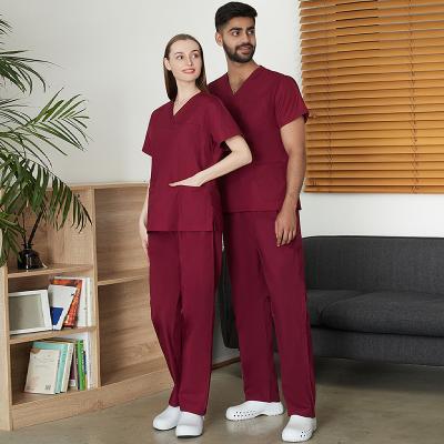 China Wholesale High Quality Cheap Nurse Uniform Medical Scrubs Top+Pant OEM Price Hospital Spandex for sale