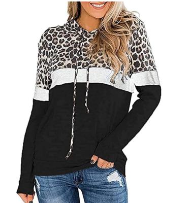 China Anti-Wrinkle Control Leopard Colorwork Leopard Sweatshirt Women Winter Clothes 2020 New In Hoodies Without Hoods for sale